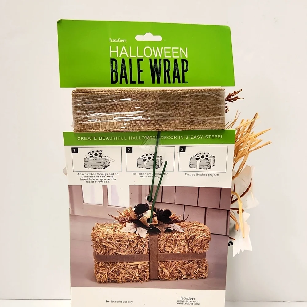 FloraCraft Skull Leaves Bale Wrap Wreath Decorations